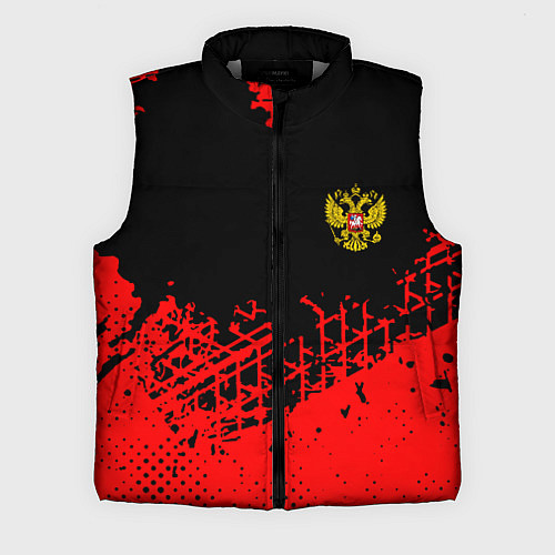 Мужской жилет Россия герб красные краски / 3D-Светло-серый – фото 1