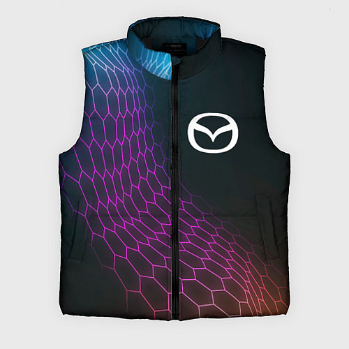 Мужской жилет Mazda neon hexagon / 3D-Черный – фото 1