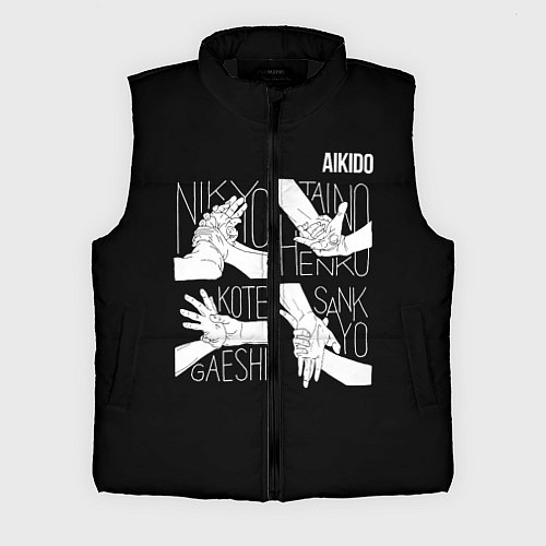Мужской жилет Айкидо - техника захвата кисти руки / 3D-Черный – фото 1