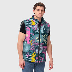 Мужской жилет Акварельная абстракция узор, цвет: 3D-светло-серый — фото 2