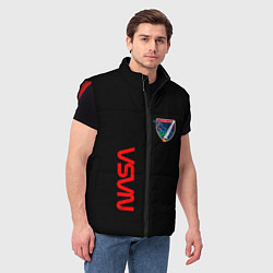 Мужской жилет Nasa space logo steel, цвет: 3D-красный — фото 2