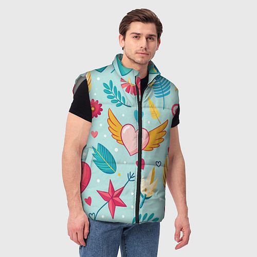Мужской жилет Сердечко с крылышками / 3D-Светло-серый – фото 3