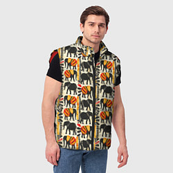 Мужской жилет Африканские узор слон, цвет: 3D-красный — фото 2