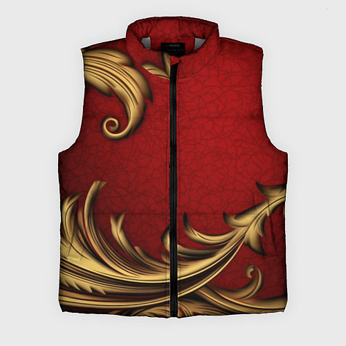 Мужской жилет Классический золотой узор на красном бархате / 3D-Светло-серый – фото 1