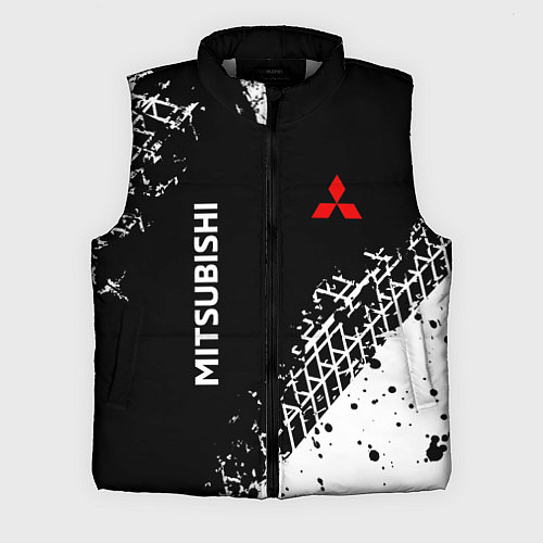 Мужской жилет Митсубиши: следы от шин / 3D-Светло-серый – фото 1