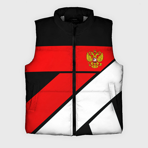 Мужской жилет Россия герб спорт текстура / 3D-Светло-серый – фото 1