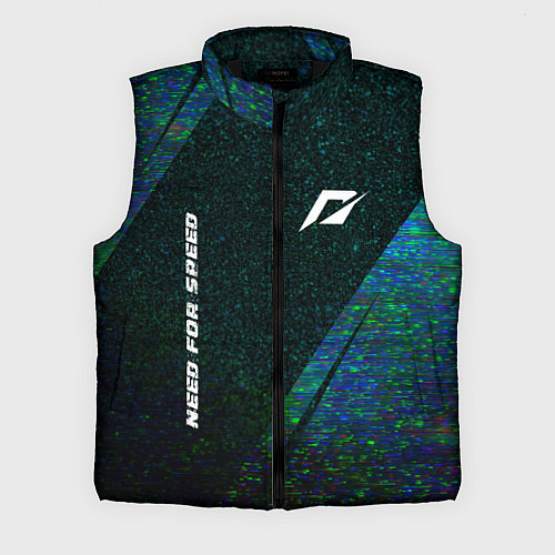 Мужской жилет Need for Speed glitch blue / 3D-Черный – фото 1