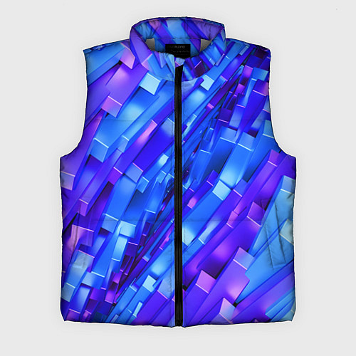 Мужской жилет Сине-фиолетовые наклонные блоки / 3D-Светло-серый – фото 1