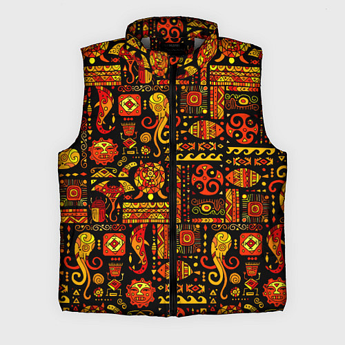 Мужской жилет Этнический орнамент - морские обитатели / 3D-Светло-серый – фото 1