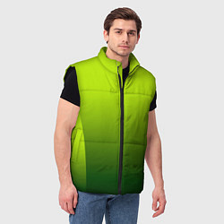 Мужской жилет Яркий зеленый градиентный комбинированный узор, цвет: 3D-черный — фото 2