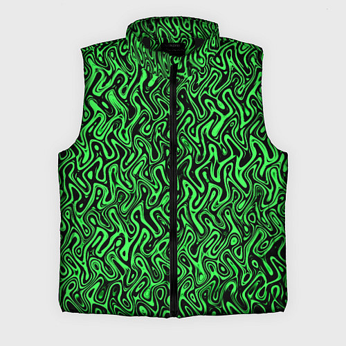 Мужской жилет Чёрно-зелёный абстрактный узор / 3D-Черный – фото 1