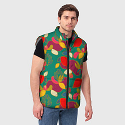 Мужской жилет Ягодно-цветочная абстракция, цвет: 3D-светло-серый — фото 2