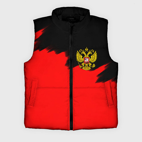 Мужской жилет Россия красные краски / 3D-Черный – фото 1