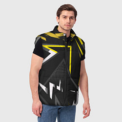 Мужской жилет Абстрактный узор с геометрической концепцией, цвет: 3D-светло-серый — фото 2
