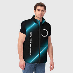 Мужской жилет Demon Slayer неоновые лампы, цвет: 3D-черный — фото 2