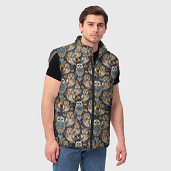 Мужской жилет Совы паттерн, цвет: 3D-светло-серый — фото 2