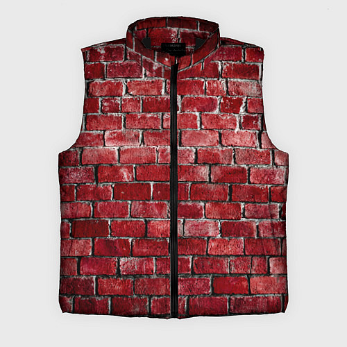 Мужской жилет Текстура красного кирпича / 3D-Черный – фото 1