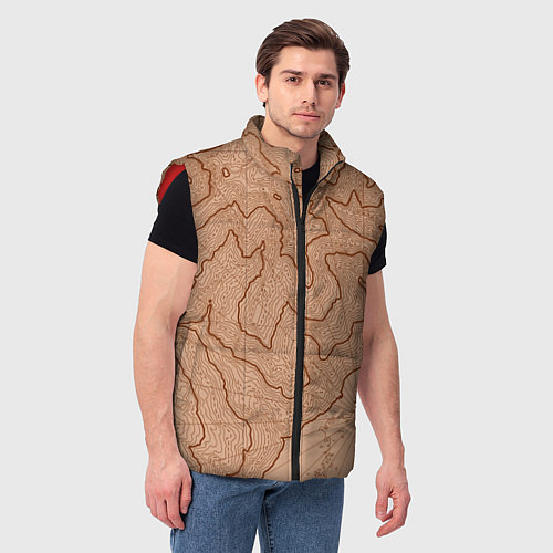Мужской жилет Старая карта неизвестного мира / 3D-Красный – фото 3