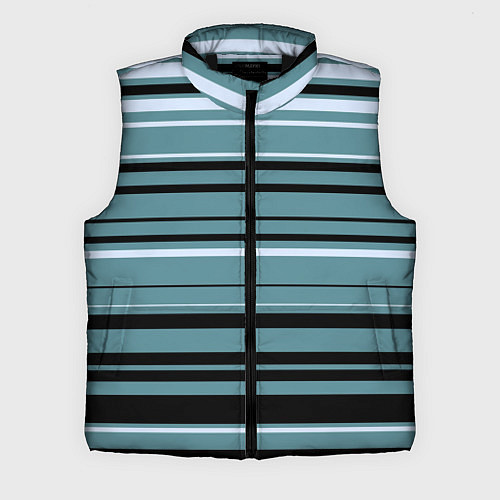 Мужской жилет Тёмный голубой в полоску / 3D-Черный – фото 1