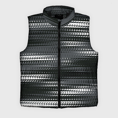 Мужской жилет Тёмный серый абстрактные полосы / 3D-Черный – фото 1
