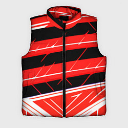 Мужской жилет Чёрно-белые полосы на красном фоне, цвет: 3D-красный