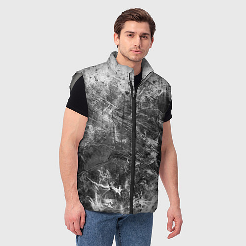 Мужской жилет Абстракция - серый дым / 3D-Светло-серый – фото 3