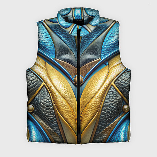 Мужской жилет Объемная футуристичная объемная текстура из кожи / 3D-Черный – фото 1