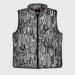 Мужской жилет Абстрактные перья черно - белые, цвет: 3D-красный