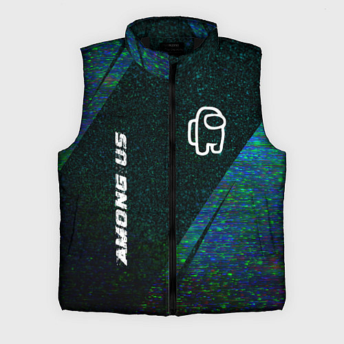 Мужской жилет Among Us glitch blue / 3D-Черный – фото 1