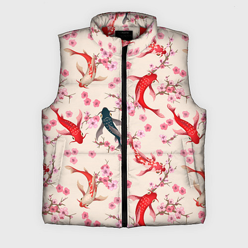 Мужской жилет Разноцветные рыбы кои / 3D-Красный – фото 1