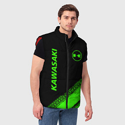 Мужской жилет Kawasaki - logo, цвет: 3D-красный — фото 2