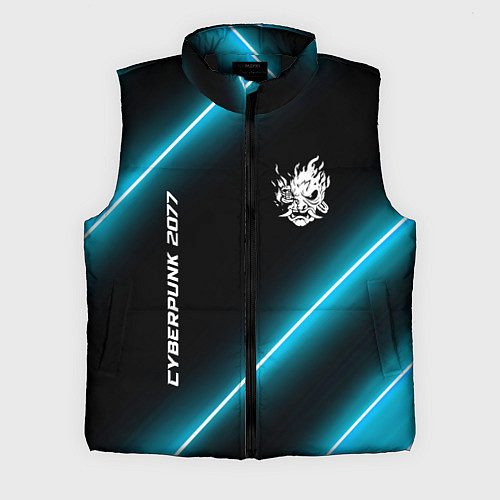 Мужской жилет Cyberpunk 2077 неоновые лампы / 3D-Черный – фото 1