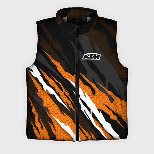Мужской жилет KTM - Рваный гексагон / 3D-Светло-серый – фото 1