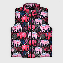 Мужской жилет Орнамент разноцветных слонов