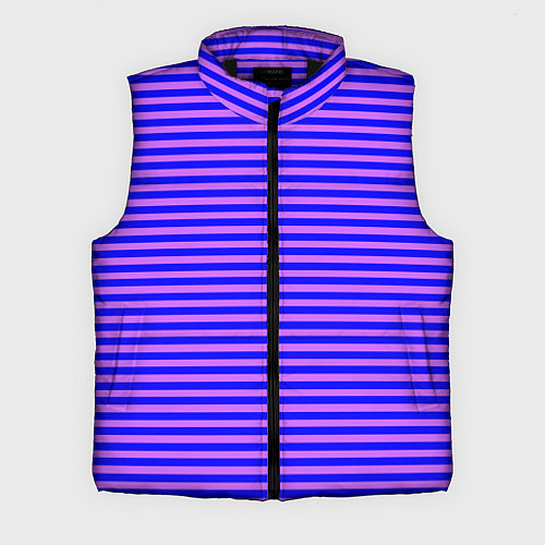 Мужской жилет Сине-сиреневый в тонкую полоску / 3D-Черный – фото 1