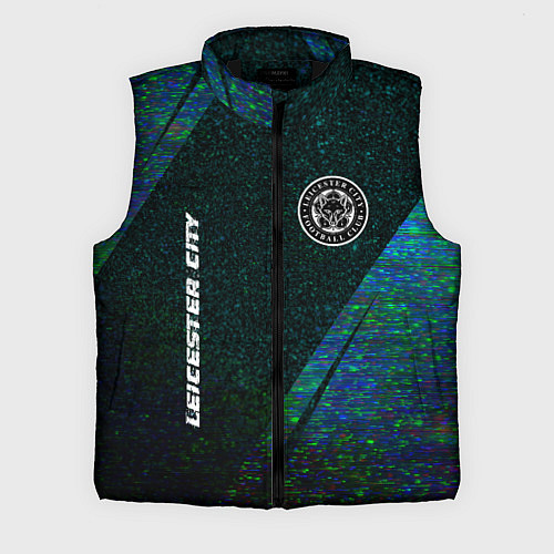 Мужской жилет Leicester City glitch blue / 3D-Черный – фото 1