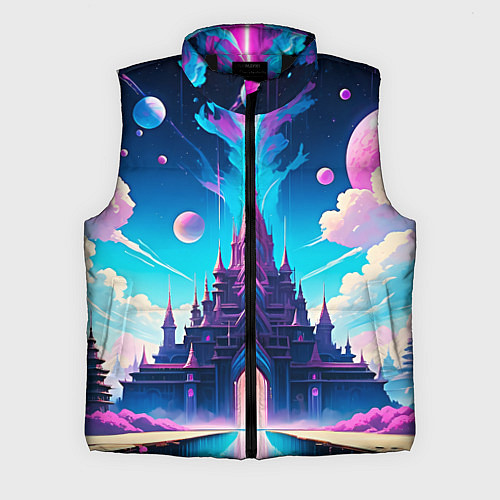 Мужской жилет Сказочный город - пейзаж / 3D-Черный – фото 1
