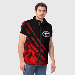 Мужской жилет Toyota sport grunge, цвет: 3D-красный — фото 2