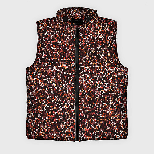 Мужской жилет Тёмный красный паттерн мелкая мозаика / 3D-Черный – фото 1