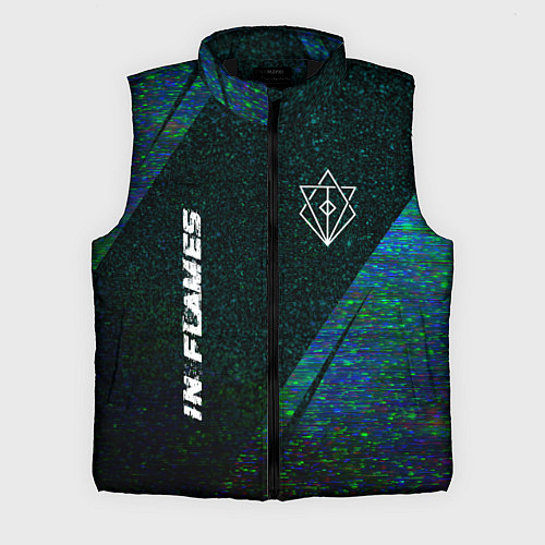 Мужской жилет In Flames glitch blue / 3D-Черный – фото 1