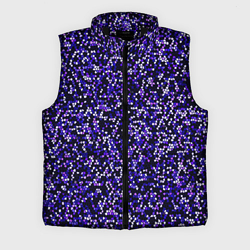 Мужской жилет Мелкая мозаика паттерн фиолетовый / 3D-Черный – фото 1