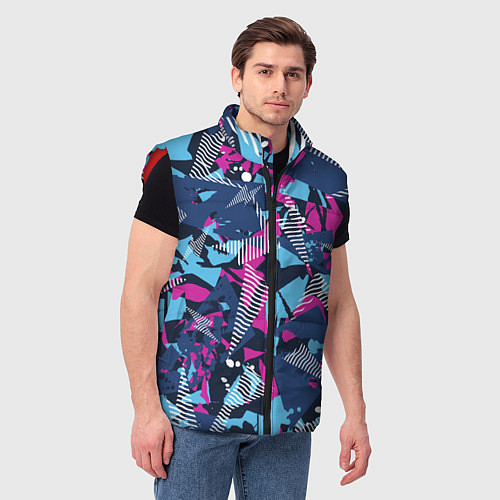 Мужской жилет Яркий абстрактный узор для спорта / 3D-Красный – фото 3