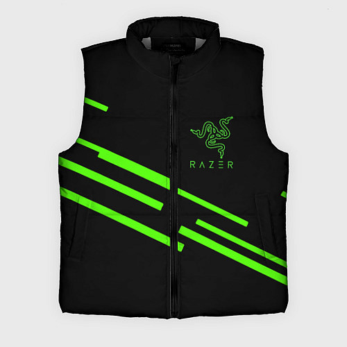Мужской жилет Razer line green / 3D-Светло-серый – фото 1