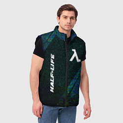 Мужской жилет Half-Life glitch blue, цвет: 3D-черный — фото 2