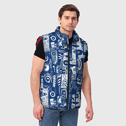 Мужской жилет Маски туземные абстракция, цвет: 3D-красный — фото 2