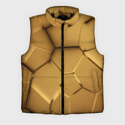 Мужской жилет Золотые неоновые плиты в разломе, цвет: 3D-черный