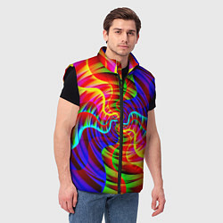 Мужской жилет Абстрактные волнистые линии, цвет: 3D-черный — фото 2