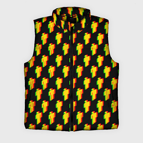 Мужской жилет Billie Eilish glitch pattern / 3D-Черный – фото 1