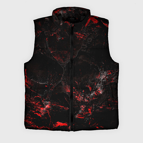 Мужской жилет Потертая красная текстура / 3D-Черный – фото 1