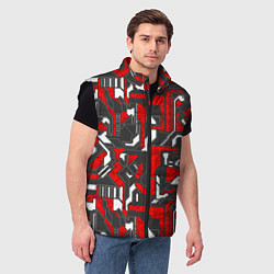 Мужской жилет Абстракция геометрический паттерн, цвет: 3D-черный — фото 2